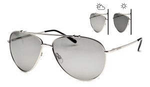 srebrne aviatory z fotochromem i polaryzacją